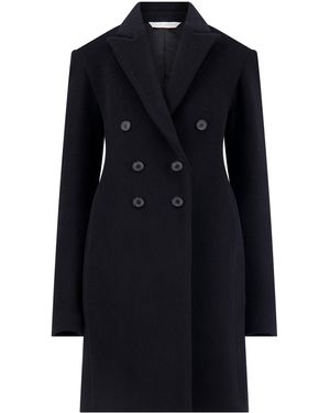 Marina Moscone Wool Basque Tailored Overcoat - Blue