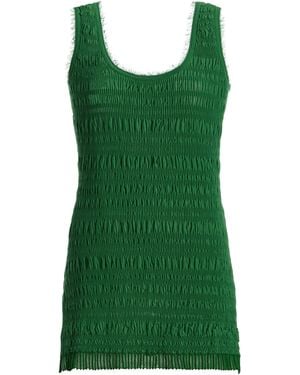 Ashlyn Smocked Cotton-Blend Top - Green