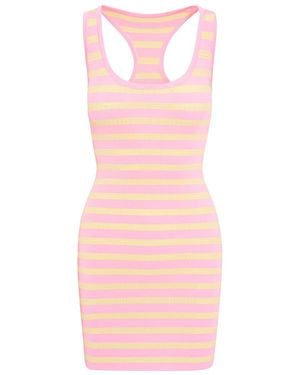 LoveShackFancy Gayle Striped Mini Dress - Pink