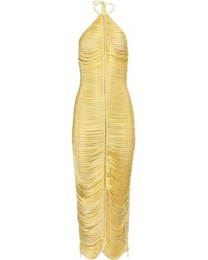 Francesca Miranda Solar Golden Handmade Dress - Metallic
