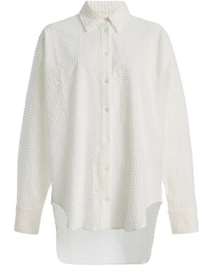 Hunza G Oversized Button-Down Poplin Shirt - White