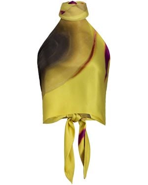 Silvia Tcherassi Nair Silk Top - Yellow