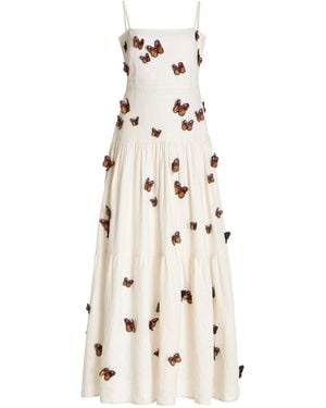 Agua Bendita Lima Monarca Crema Linen Maxi Dress - Natural