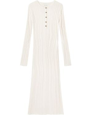 Loulou de Saison Eldara Ribbed Silk-cotton Maxi Dress - White