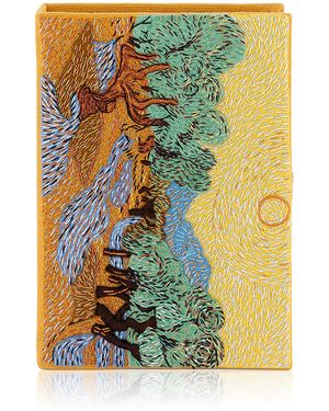 Olympia Le-Tan Trees Velvet Clutch - Yellow