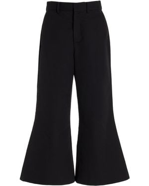 Rosie Assoulin Cropped Cotton Flared Trousers - Black
