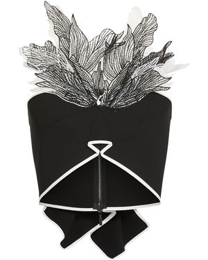 Maticevski Eventuate Lace-Embellished Bustier Top - Grey