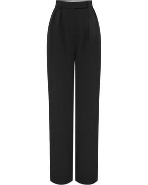 Alex Perry Tailored Wool-Blend Straight-Leg Pants - Black