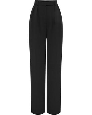 Alex Perry Tailored Wool-Blend Straight-Leg Trousers - Black