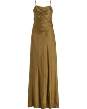 Aje. Clarice Draped Linen-blend Maxi Dress - Natural
