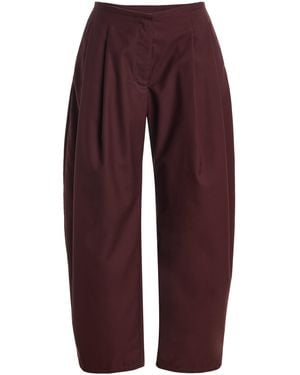 Sloan Exclusive Pleated Wool Barrel-Leg Trousers - Purple