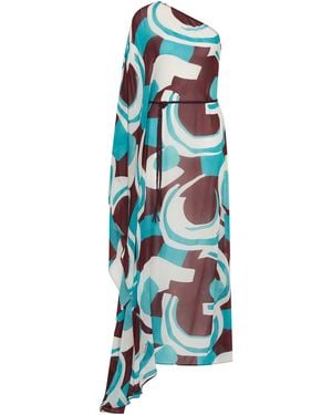ROAME. Celina One-Shoulder Kaftan - Blue