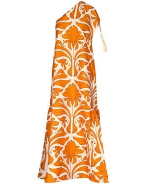 ANDRES OTALORA Prodigiosa Asymmetric Cotton Poplin Maxi Dress - Orange