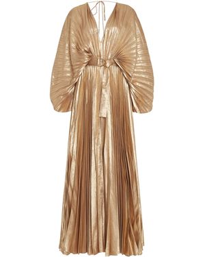Acler Westover Pleated Chiffon Dress - Natural
