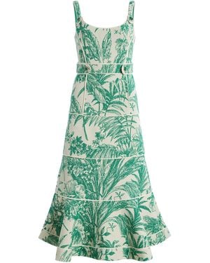 Alexis Kayleen Printed Twill Midi Dress - Green
