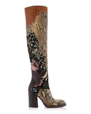Dries Van Noten Forest Printed Boots - Black
