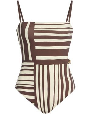 SIR. Linocut One-Piece Swimsuit - Brown