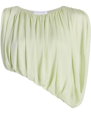 Marina Moscone Gathered Draped Top - Green