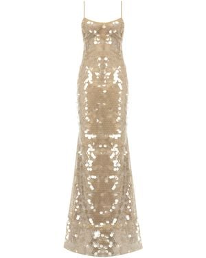 The New Arrivals Ilkyaz Ozel Gwyneth Paillette-embellished Tulle Gown - Natural