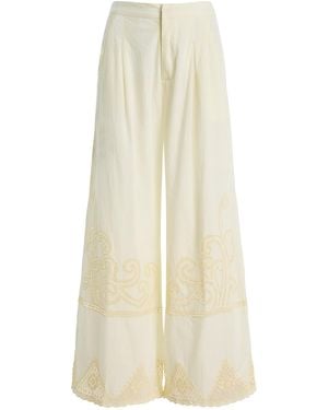 All That Remains Akia Crochet Cotton Wide-Leg Pants - White