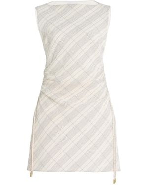 Anna Quan Kai Tartan-Checked Cotton-Blend Dress - White