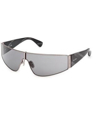 Max Mara Mask-Frame Metal Sunglasses - Grey
