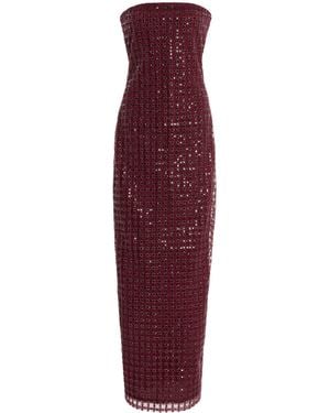 ROTATE BIRGER CHRISTENSEN Beaded Maxi Tube Dress - Purple