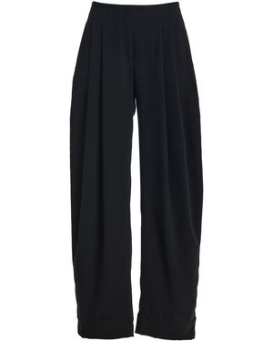 Sloan Exclusive Pleated Barrel Trousers - Black