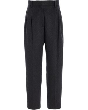 The Row Richelle Cashmere Straight-Leg Trousers - Black