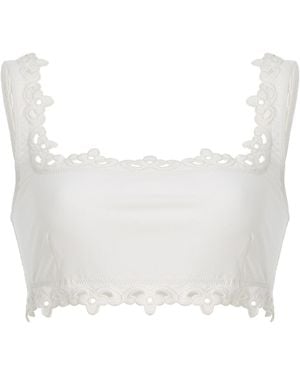 Sea Leila Eyelet Bikini Top - White