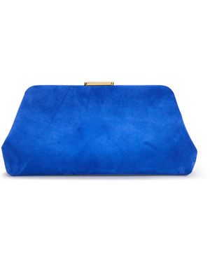 Carolina Herrera Bianca Suede Clutch - Blue