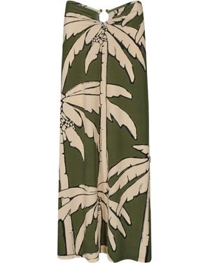 Johanna Ortiz Palm Branch Printed Terry Maxi Skirt - Green