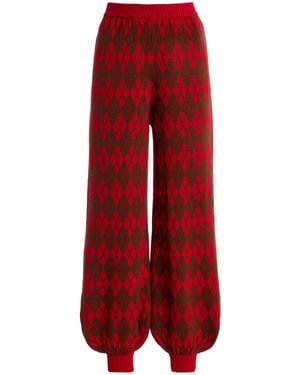 La Veste Arlequín Knit Wool Pants - Red