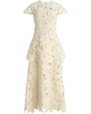 Jonathan Simkhai Neve Embroidered Crepe Midi Dress - Natural
