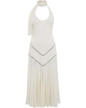 Siedres Raye Studded Halter Midi Dress - White