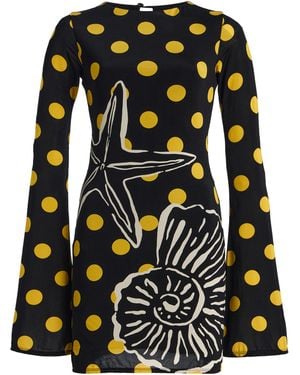 Cala De La Cruz Maisha Printed Mini Dress - Black
