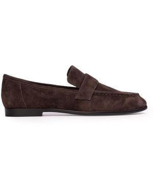 Black Suede Studio Arrow Suede Loafers - Brown