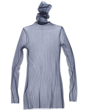 Cortana Cisne Sheer Silk-Blend Top - Blue