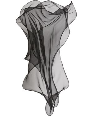 Maticevski L'Air Silk Organza Top - Grey