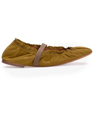 Odissi Flora Nylon Ballerina Flats - Yellow