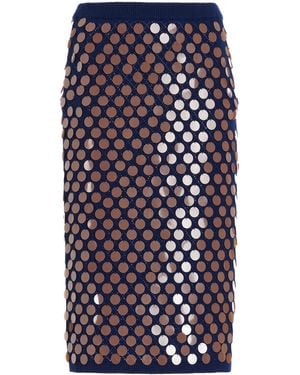 Zankov Matteo Wool-Blend Pencil Skirt - Blue