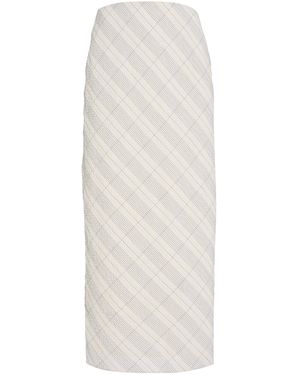 Anna Quan Paulina Tartan-Checked Cotton-Blend Skirt - White