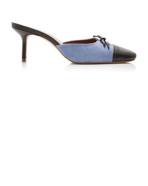 STAUD Faye Leather Mules - Blue