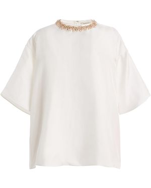 Kallmeyer Otis Bead-Embellished Tee - White