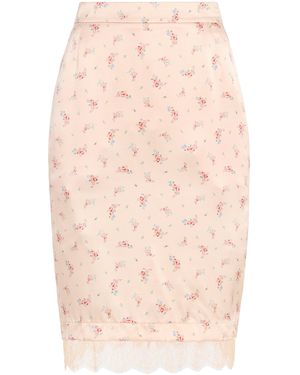 Franchise Layla Silk Midi Skirt - Pink