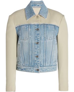 Stella McCartney Paneled Denim And Twill Jacket - Blue