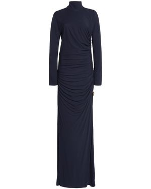 Bottega Veneta Knot-Detailed Crepe-Jersey Maxi Dress - Blue