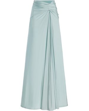 Anna October Sonia Draped Jersey Maxi Skirt - Blue