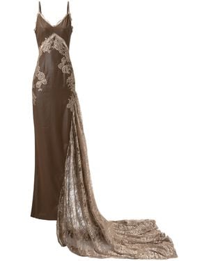 La Fuori Antique Rose Slip Maxi Dress - Brown