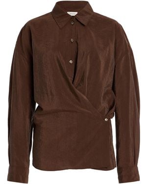 Lemaire Twisted Silk-bend Top - Brown